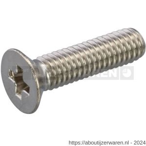 Hoenderdaal metaalschroef RVS A2 platkop PK Phillips PH 3 DIN 965 M6x16 mm 200 stuks - W51404129 - afbeelding 1