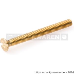 Hoenderdaal metaalschroef messing blank platkop PK zaagsnede DIN 963 M4x8 mm 200 stuks - W51403927 - afbeelding 1