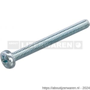 Hoenderdaal metaalschroef staal verzinkt VZ cilinderkop CK Phillips PH 2 DIN 7985 M4x12 mm 200 stuks - W51404235 - afbeelding 1