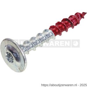 Rotadrill houtbouwschroef staal verzinkt VZ tellerkop TK met snijpunt Torx TX 30 6.0x40 mm blister 14 stuks - W51403421 - afbeelding 1