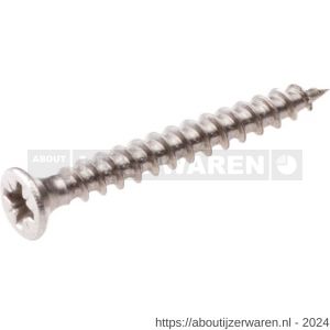 Homefix pianoscharnierschroef RVS A2 platkop PK 5 mm Pozidriv PZ 1 3.0x12 mm blister 30 stuks - W51405499 - afbeelding 1