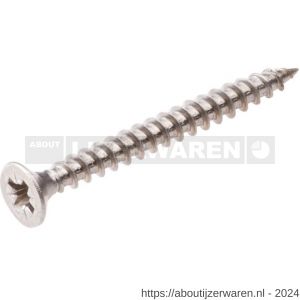 Hoenderdaal spaanplaatschroef RVS A2 platkop PK Pozidriv PZ 3 6.0x40 mm 100 stuks - W51405896 - afbeelding 1