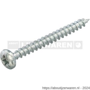 Homefix spaanplaatschroef staal verzinkt VZ cilinderkop CK Pozidriv PZ 2 3.5x16 mm blister 40 stuks - W51405336 - afbeelding 1