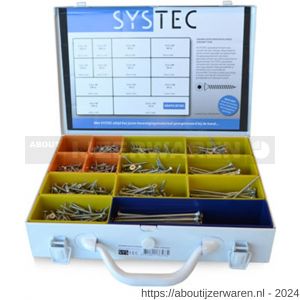 Systec assortimentskoffer spaanplaatschroef staal verzinkt VZ platkop PK Torx TX - W51400101 - afbeelding 1