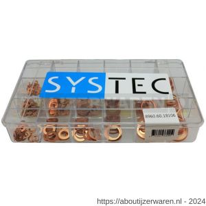 Systec assortimentsdoos 18-vaks afdichtring roodkoper DIN 7603A - W51400053 - afbeelding 1