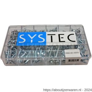 Systec assortimentsdoos 18-vaks plaatschroef staal verzinkt VZ DIN 7981 - W51400056 - afbeelding 1