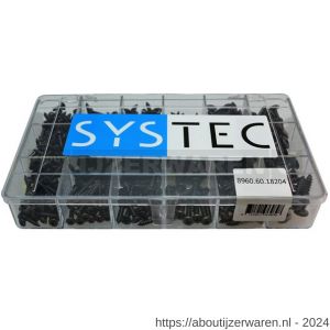 Systec assortimentsdoos 18-vaks plaatschroef gezwart DIN 7981 en 7983 - W51400057 - afbeelding 1