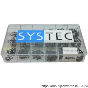 Systec assortimentsdoos 18-vaks zekeringsring voor boring staal gefosfateerd DIN 472 - W51400062 - afbeelding 1