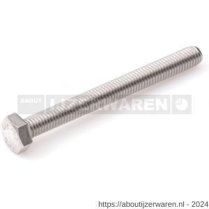 Hoenderdaal tapbout zeskant RVS A2 SW 10 DIN 933 M6x50 mm 100 stuks - W51401220 - afbeelding 1