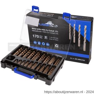 Labor KR012750 RoseBox metaalborenkoffer DIN 338 HSS-Co Cobalt 5 % 170-delig 1-10 mm x 0.5 mm doos - W50303297 - afbeelding 1