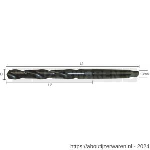 Labor AN003000 metaalboor DIN 345 HSS-R rolgewalst MK3 30.0x175/296 mm koker - W50300914 - afbeelding 1