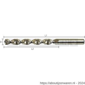 Labor AW000750 metaalboor DIN 338 HSS-Co Cobalt 5 % TL-spiraal 7.5x69/109 mm 10 stuks PVC zakje - W50301451 - afbeelding 1