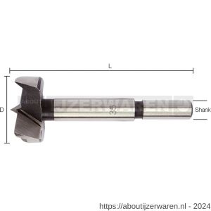 Labor FO005000 Forstner bit volgens DIN 7483 open kop 50.0x90 mm koker - W50301880 - afbeelding 1