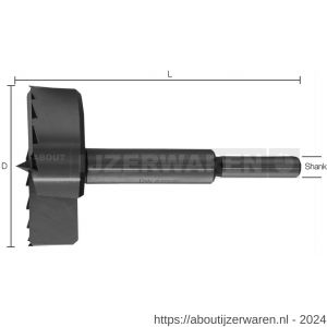 Labor FO906000 Forstner bit volgens DIN 7483 met tanden 60.0x160 mm doos - W50301893 - afbeelding 1