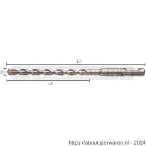 Labor GQ160260 SDS Plus Premium PGM auto soldering hamerboor 4-snijder 16.0x200/260 mm etui - W50302396 - afbeelding 1