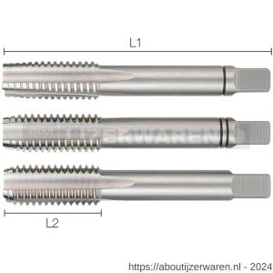 Labor SA230140 handtappenset 3-delig DIN 352 HSS-G geslepen M14 1 set PVC doosje - W50303646 - afbeelding 1