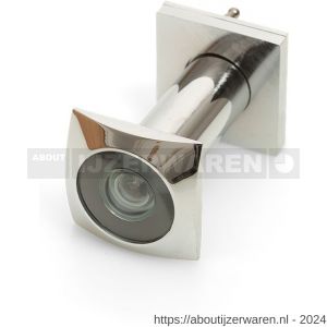 Dulimex DX DRS 220B deurspion vierkant model 200 graden diameter 16 mm deurdikte 40-65 mm met afsluitklepje massief messing verchroomd - W30204953 - afbeelding 1