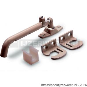 Dulimex DX KSH 86L SET verstelbare kierstandhouder met veiligheidssluiting met sluithaken (type SH 861B en SH 862B) voor naar buitendraaiende deuren en ramen staal wit geepoxeerd - W30204042 - afbeelding 1