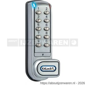 Kitlocks EPS 1200V elektronisch locker pincodeslot verticale montage prive of publiek 50.000 operaties 11 individuele RVS toetsen hoorbaar toetsenbord auto unlock voorziening 2 individuele fixatie punten battery override IP 54 - W30202115 - afbeelding 1