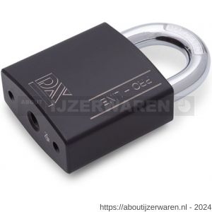 Dulimex DX HSPRO 50 O BE hangslot DX PRO-line SKG* 50 mm verschillend sluitend open beugel 3 sleutels en security card zwart - W30204143 - afbeelding 1