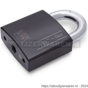 Dulimex DX HSPRO 60 O BE hangslot DX PRO-line SKG** 60 mm verschillend sluitend open beugel 3 sleutels en security card zwart - W30204147 - afbeelding 1