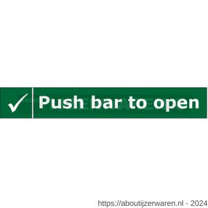 Briton STICKER ENG sticker ENG Push bar to open voor anti-paniekstangen en -balken groen - W30202415 - afbeelding 1