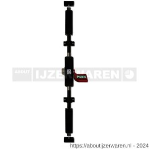 Dulimex DX PO 513P EB RZ anti-paniekpushpad 513P enkele deur 3-puntssluiting boven- en ondersluitend rood-zwart - W30202468 - afbeelding 1