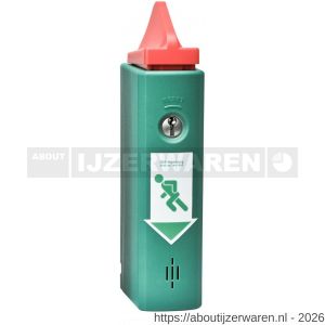 GfS DW 984 paniekopener magneet EH-Exit Control voor paniekstangen inclusief vooralarm kunststof huis profielcilinder half 2 sleutels 9 V batterij pictogrammen bevestigings materiaal EN 1125 95 dB - W30204973 - afbeelding 1