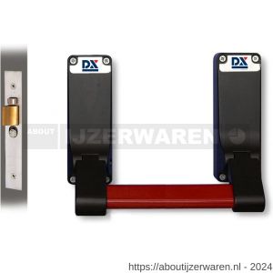 Dulimex DX PO 305 EB RZ anti-paniekstang DX 305 RZ enkele deur 1-puntssluiting met insteek anti-paniekslot doornmaat 56,9 mm PC-maat 47,5 mm rood-zwart - W30202145 - afbeelding 1