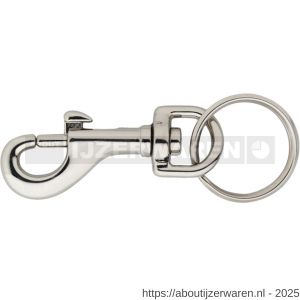 Dulimex DX 50-12RN musketonhaak 12 mm-1/2 inch wervel en sleutelring zamac vernikkeld - W30200586 - afbeelding 1