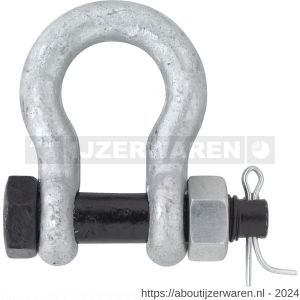 Dulimex DX 560-475BP Black Pin harpsluiting moerbout WLL 4750 KG beugel 19 mm pin 22 mm thermisch verzinkt - W30200287 - afbeelding 1