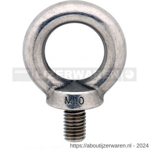 Dulimex DX OGB.4208-ZB ringschroef M8 RVS 316 1 stuk op kaart - W30203199 - afbeelding 1