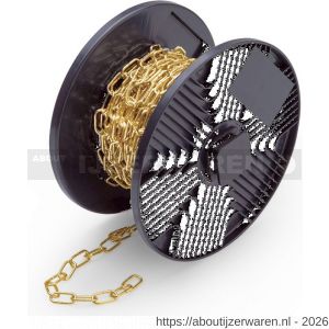 Dulimex DX GKA.0203-F sierketting lange schakel 2,2 mm staal vermessingd rol 15 m - W30203433 - afbeelding 1