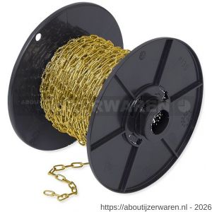 Dulimex DX KLK.0212-B klokketting 1,3 mm staal vermessingd rol 25 m - W30203420 - afbeelding 1