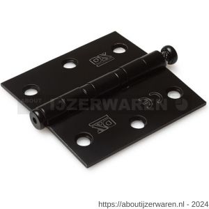 Dulimex DX H362-76763104 kogellagerscharnier rechte hoeken 76x76 mm RVS pen RVS geborsteld zwart - W30204196 - afbeelding 1