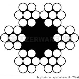 Dulimex DX STK67009010-A staalkabel 1 mm 4x3+1TWK verzinkt rol 100 m - W30203453 - afbeelding 1