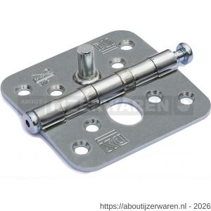 Dulimex DX H367-76762025 kogellagerscharnier ronde hoeken 76x76 mm RVS pen RVS geborsteld SKG** - W30201764 - afbeelding 1