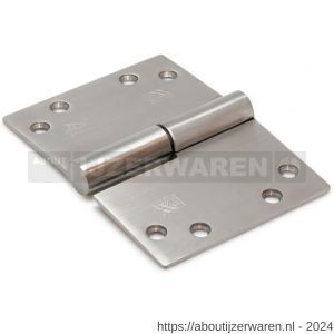 Dulimex DX H378125892323 kogelstiftpaumelle rechte hoeken 125x89 mm rechts RVS geborsteld SKG *** - W30203611 - afbeelding 1