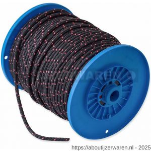 Dulimex DX PPF.060.ZWT-H trimlijn gevlochten PP 6 mm zwart-rose rol 100 m - W30203285 - afbeelding 1