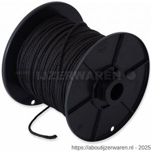 Dulimex DX PPK.030.ZWT-C touw gevlochten PP 3 mm zwart rol 100 m - W30203269 - afbeelding 1