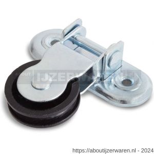 Dulimex DX 957-60E scharnierkatrol enkel polyamide wiel 60 mm elektrolytisch verzinkt per stuk gelabeld - W30204762 - afbeelding 1