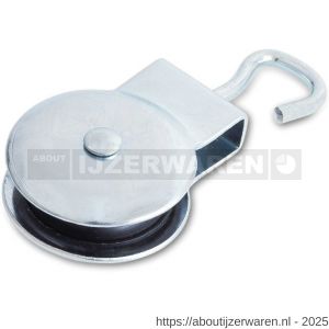 Dulimex DX 959-32E markieskatrol open oog polyamide wiel 32 mm elektolytisch verzinkt per stuk gelabeld - W30204765 - afbeelding 1