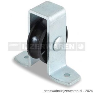 Dulimex DX 961-25E staande katrol enkel open behuizing polyamide wiel 25 mm elektrolystisch verzinkt per stuk gelabeld - W30204767 - afbeelding 1