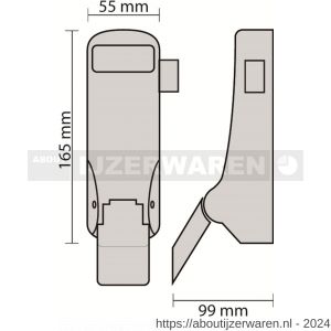 Briton PO 1438 EB SE anti-paniekpushpad Briton 1438 SE enkele deur 1-puntssluiting opliggende dagschoot zilvergrijs - W30203746 - afbeelding 2