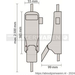 Briton PO 372 EV SE anti-paniekpushpad Briton 372 SE enkele deur 2-puntssluiting zilvergrijs - W30203742 - afbeelding 2