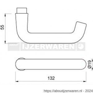 Ami DKR 356 40 BE deurkrukset type 356 deurdikte 40 mm zwart - W30204530 - afbeelding 2