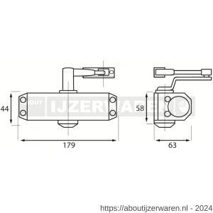 Briton DD 121 CE deurdranger Briton 121 CE, EN 1154 en EN 1634 vaste zwaarte 3 zilvergrijs - W30204912 - afbeelding 2