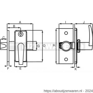 Dulimex DX DRB1450 BE insteekgrendel met sluitplaat 70/50 mm zwart - W30204494 - afbeelding 2