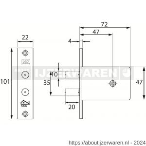 Dulimex DX DSKG 8002B KA insteek-bijzetslot SKG** gelijksluitend per 2 stuks niet nabestelbaar - W30203935 - afbeelding 2