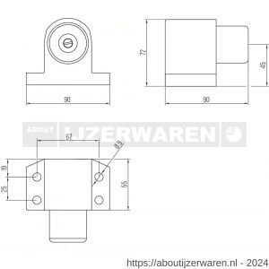 Deni DST HDGR V SE deurstopper vloermodel geveerde stootbuffer Robusto serie exclusief bevestigingsmateriaal zilver 3844 0000 22 - W30204256 - afbeelding 2